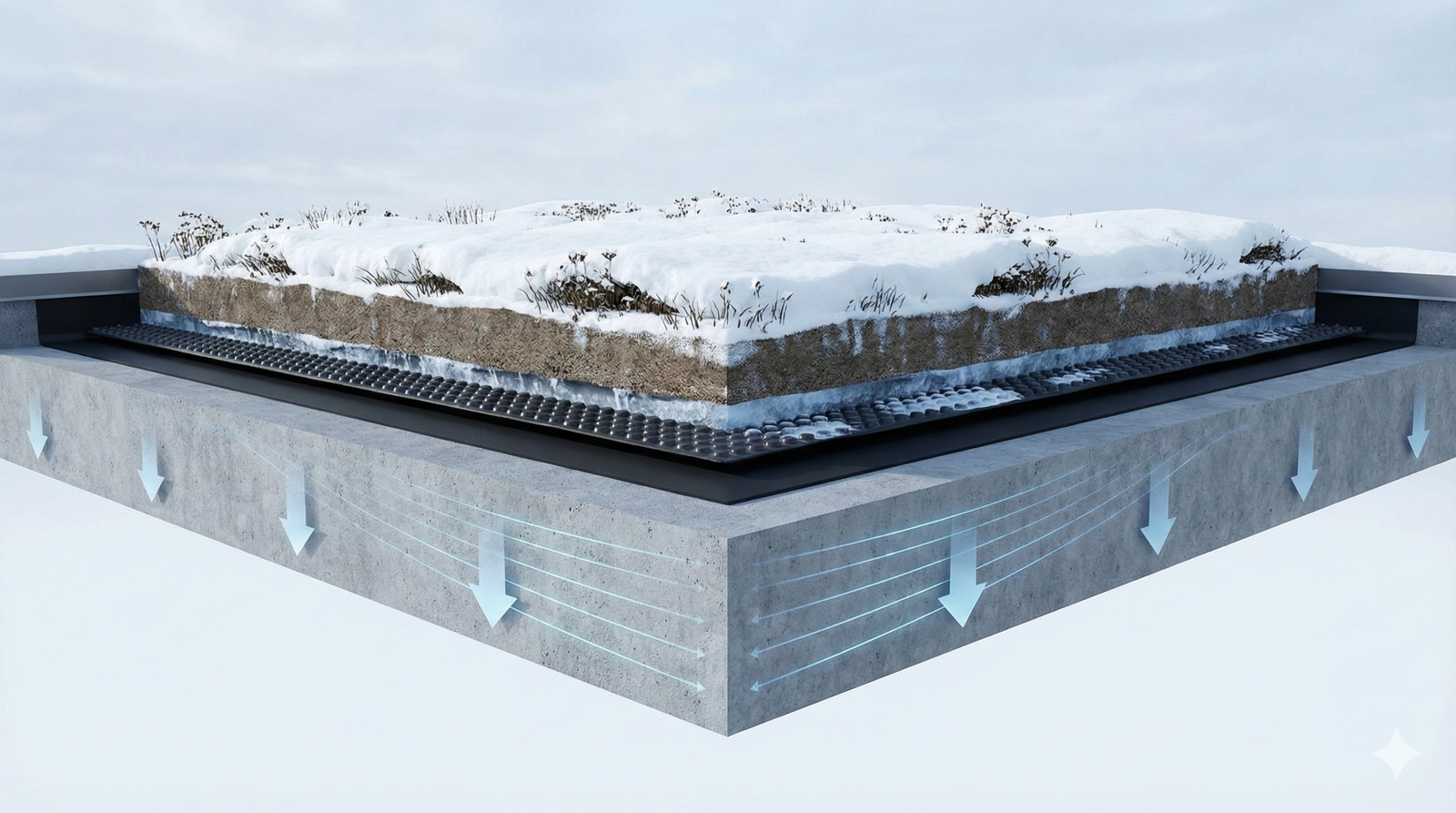 Zöldtető téli terhelése Zöldtető téli terhelése